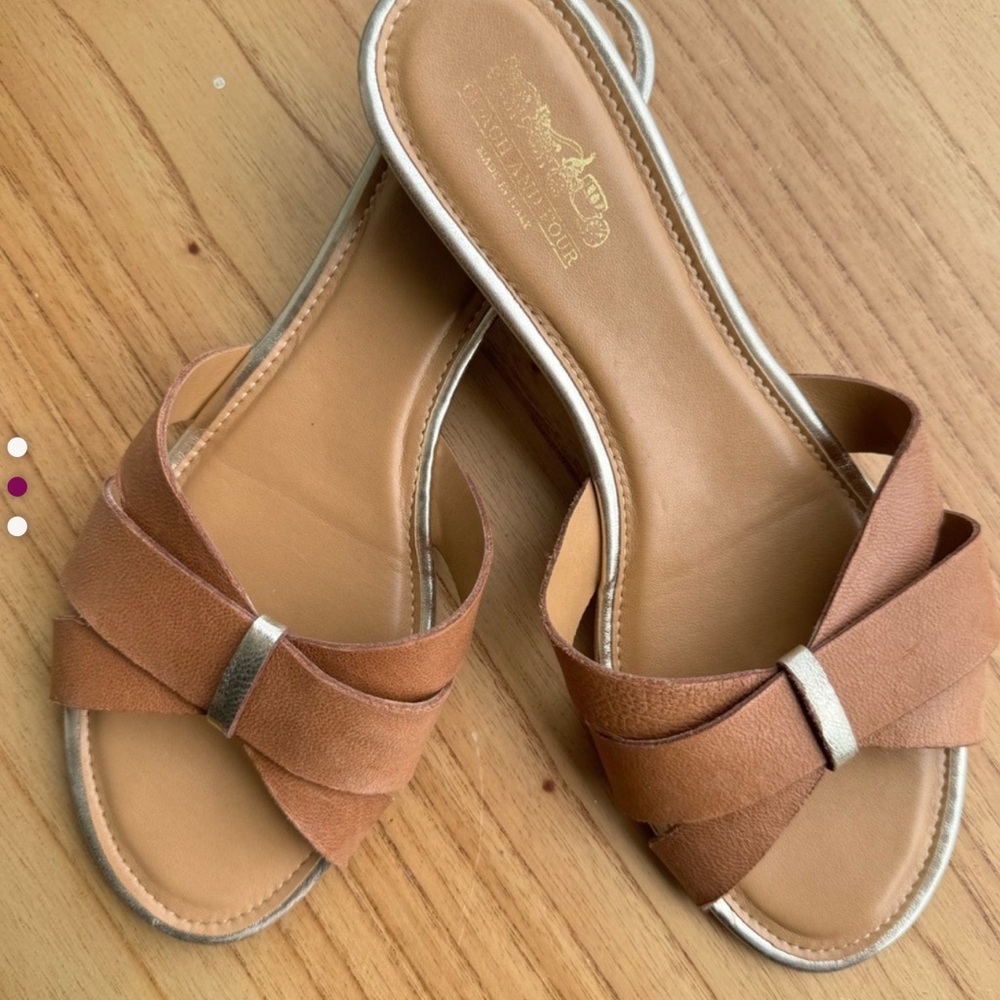 Coach and Four Tan and Silver Sandals